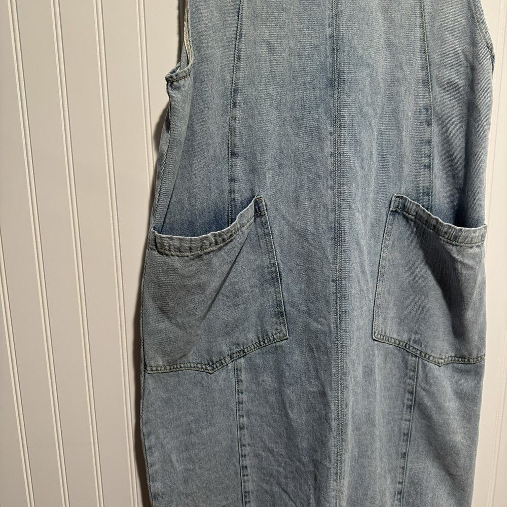 Tea N Rose Denim Jumper Dress Size Small - Picture 2 of 7